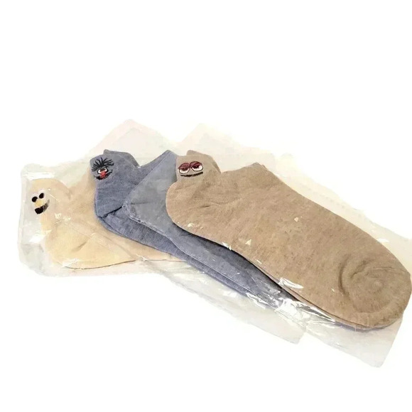 Sesame Street Women's Socks Lot of 3 NWT Shoe Size 4-10 Ernie Snuffleupagus Elmo - Picture 1 of 2